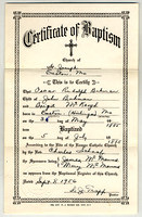 1885-07-05 Oscar Rudolph Buhman Certificate of Baptism