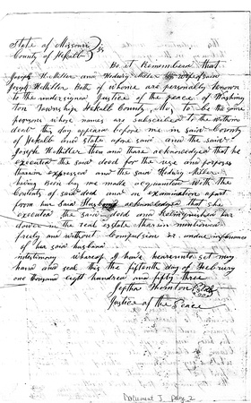 1853-02-09 Document J - Indenture of Joseph Miller to Thomas J. Thornton - page 2