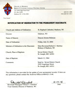 Jerome's Notice of Permanent Diaconate