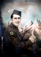 1940s Harold Buhman in Army uniform - colorized