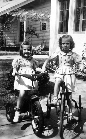 Possibly Moyer girls on tricycles.  Frances Moyer didn’t recognize girls either